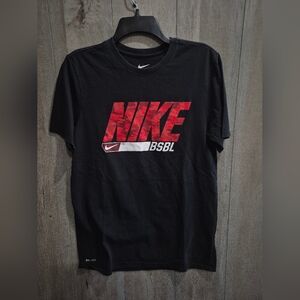 Nike Baseball Mens Black Dri Fit Shirt (Size Medium)